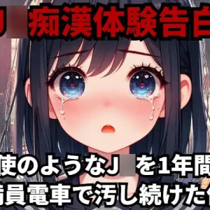 【J○痴○体験告白】天使のようなJ○を1年間、満員電車で汚し続けた俺
