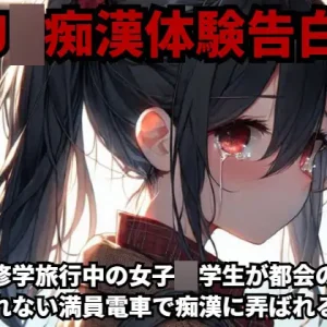 【J○痴○体験告白】修学旅行中の女子○学生が都会の慣れない満員電車で痴○に弄ばれる話